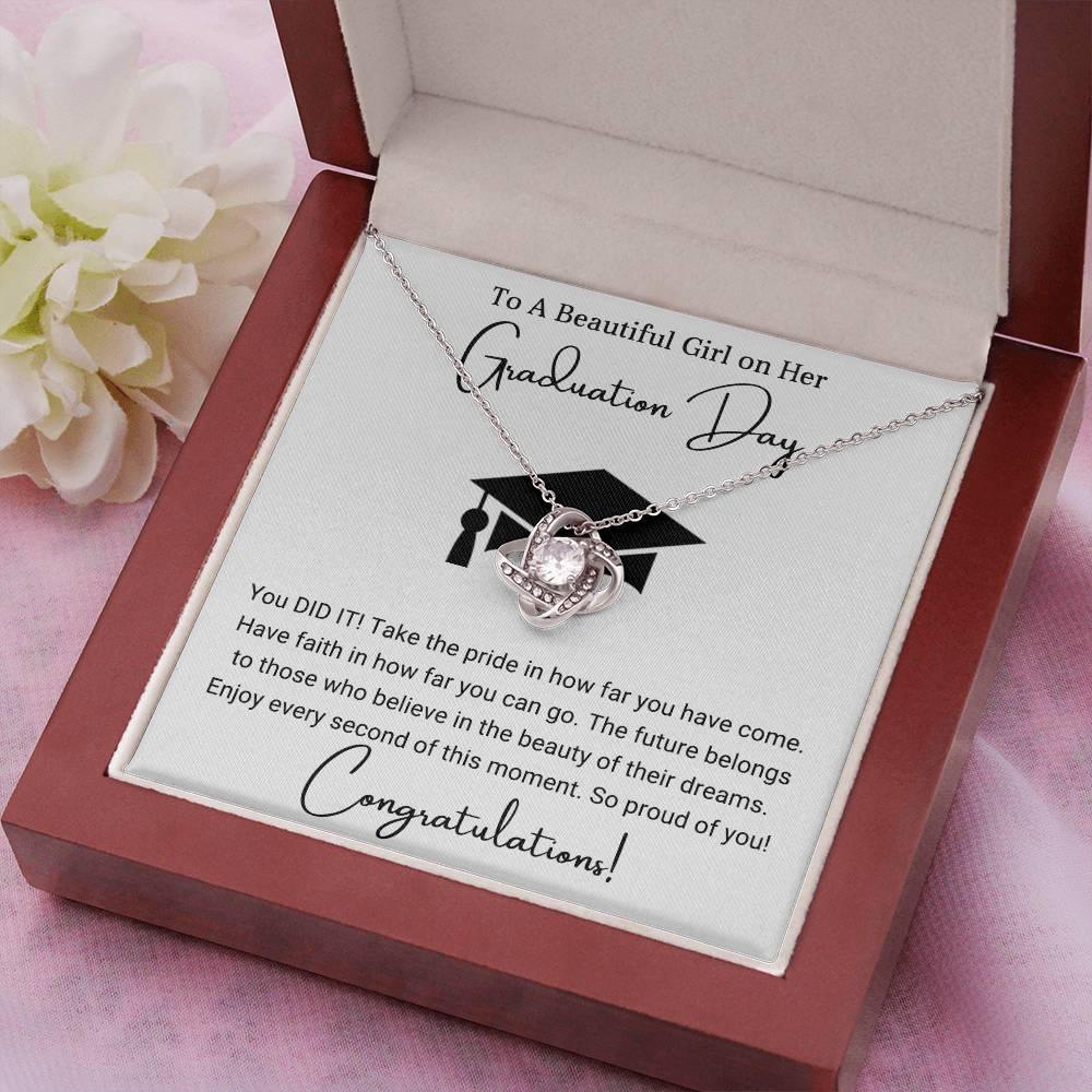Graduation Gift For Her To A Beautiful Girl Congratulations Love Knot Pendant Necklace - Mallard Moon Gift Shop
