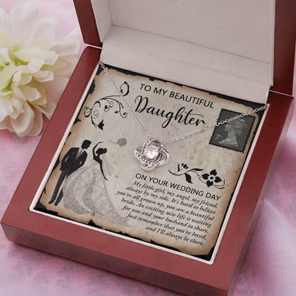 Daughter Wedding Day Gift Beautiful Bride Love Knot Pendant Necklace - Mallard Moon Gift Shop