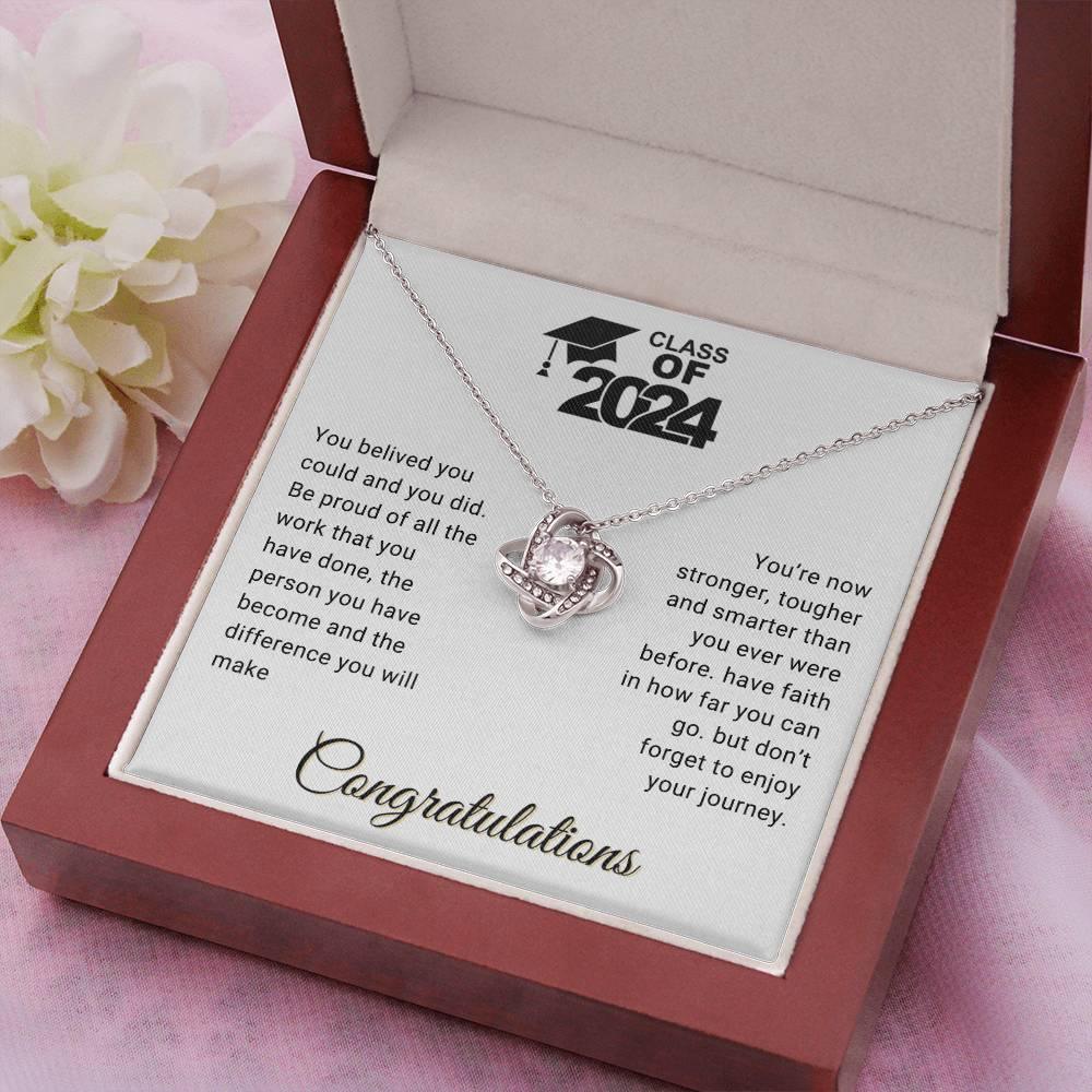 Graduation Gift Class of 2024 You Believed you Could Congratulations Love Knot Pendant Necklace - Mallard Moon Gift Shop