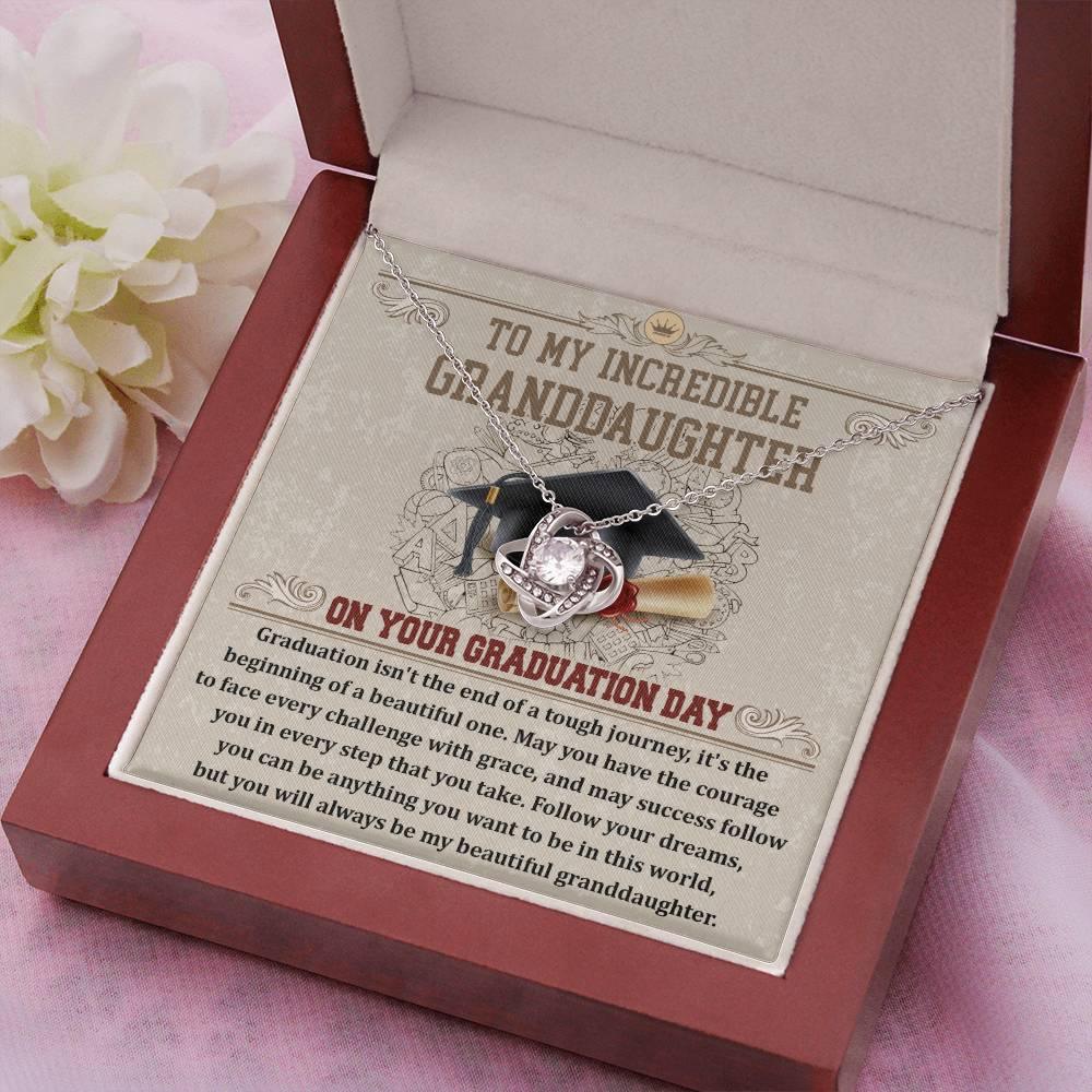 Granddaughter Your Graduation Day Love Knot Pendant Necklace - Mallard Moon Gift Shop