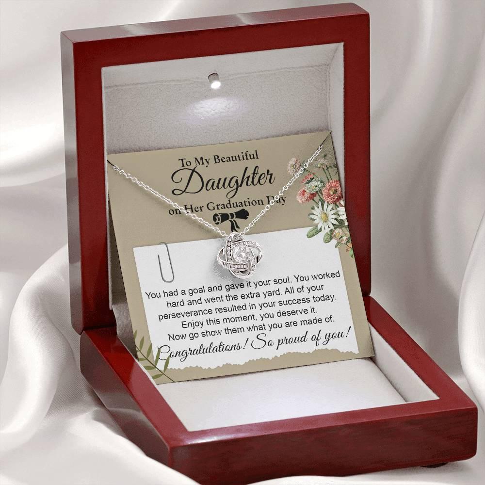 Daughter Graduation Necklace - Congratulations I am Proud of You Class of 2024 - Mallard Moon Gift Shop