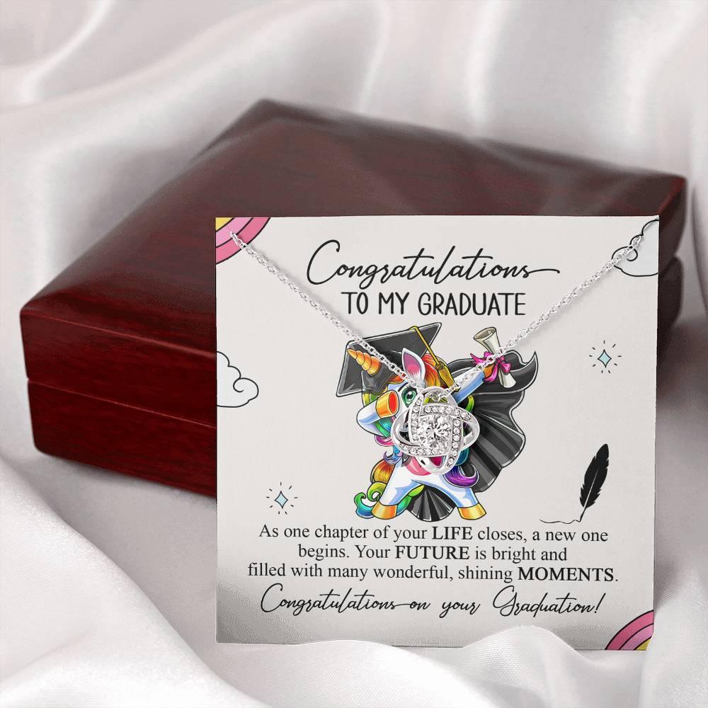 Daughter Graduation Pendant Necklace Gift Congratulations to my Graduate Your Future is Bright - Mallard Moon Gift Shop
