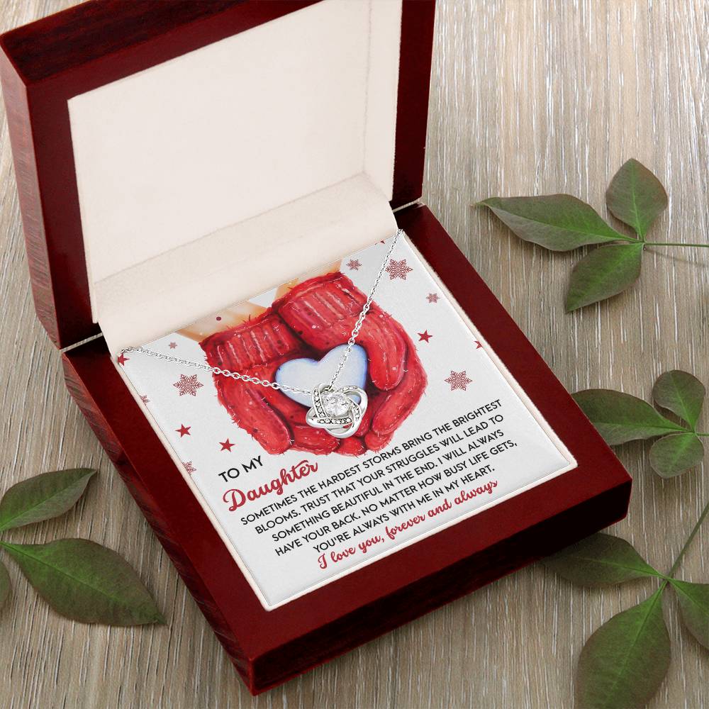 Gift for Daughter - In My Heart - Love Knot Pendant Necklace - Mallard Moon Gift Shop