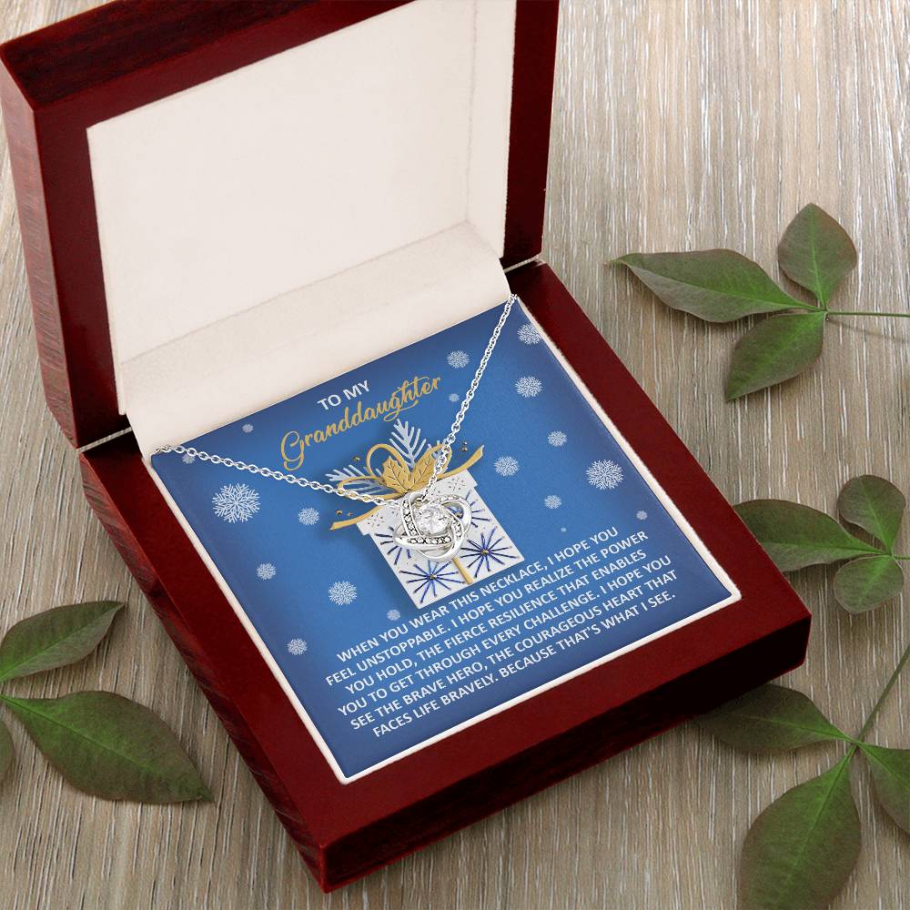 Gift for Granddaughter - Brave Hero - Love Knot Pendant Necklace - Mallard Moon Gift Shop