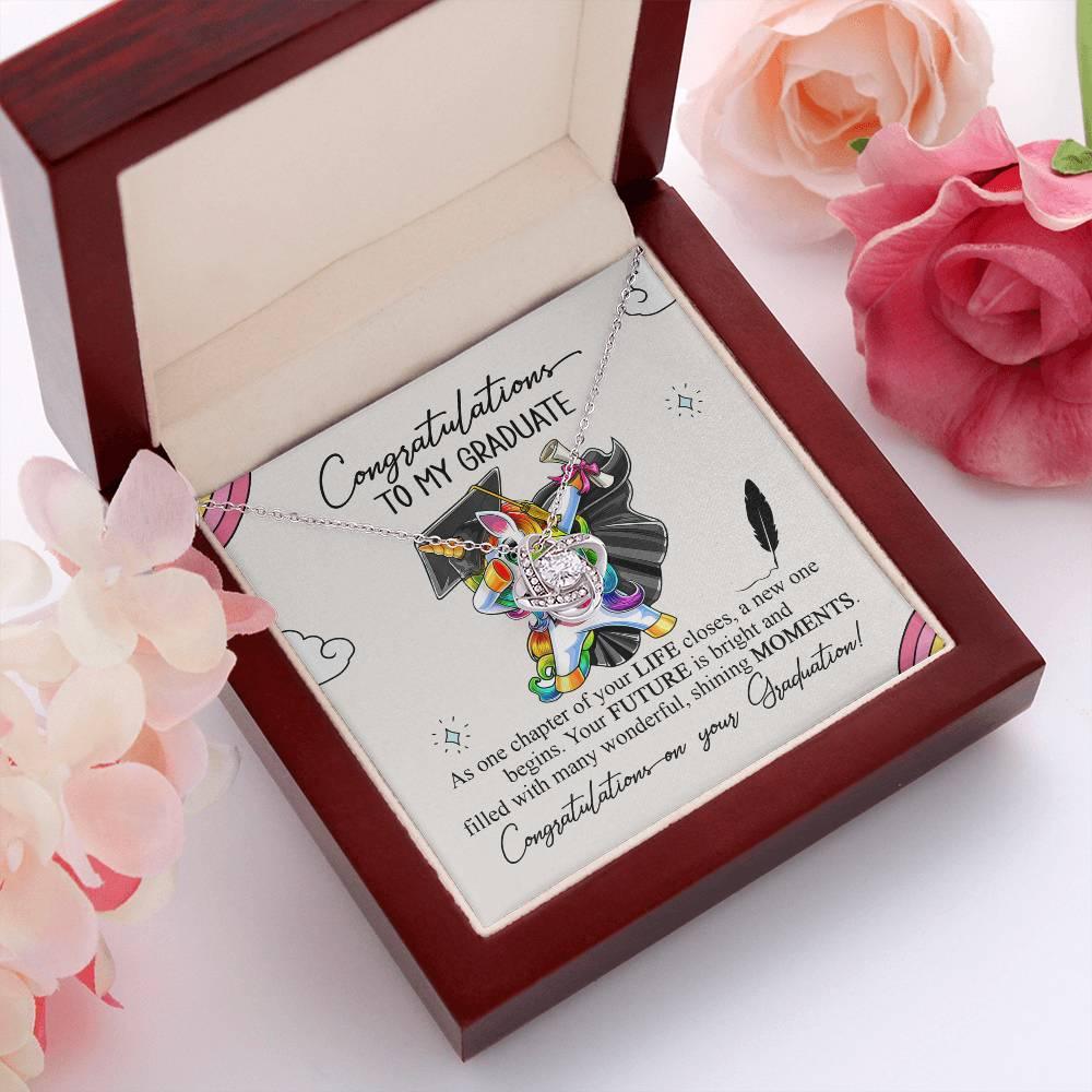 Daughter Graduation Pendant Necklace Gift Congratulations to my Graduate Your Future is Bright - Mallard Moon Gift Shop