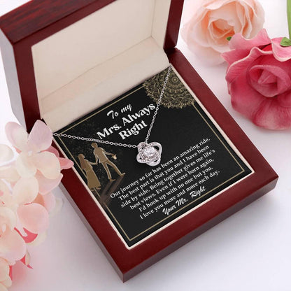 Wife Gift Always Right Love Knot Pendant Necklace - Mallard Moon Gift Shop