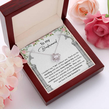 Bridesmaid Gift Thank You for Standing With Me On My Wedding Day Love Knot Pendant Necklace - Mallard Moon Gift Shop