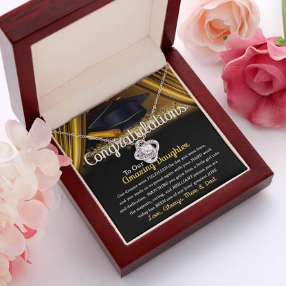Daughter Graduation Jewelry Necklace with Message Card from Mom and Dad - You Made Us So Proud - Mallard Moon Gift Shop