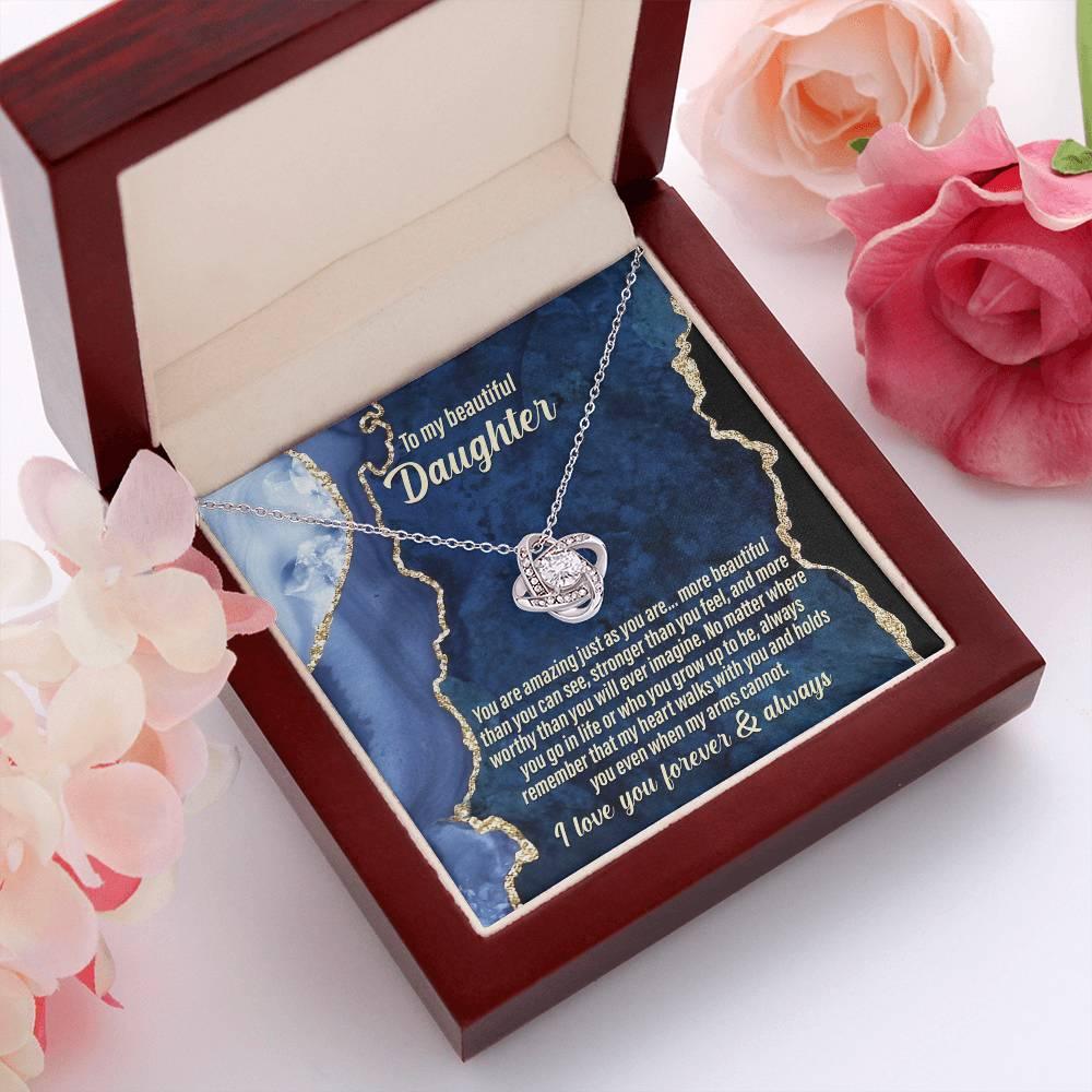 Daughter Wedding Day Gift - As You Are - Love Knot Pendant Necklace - Mallard Moon Gift Shop