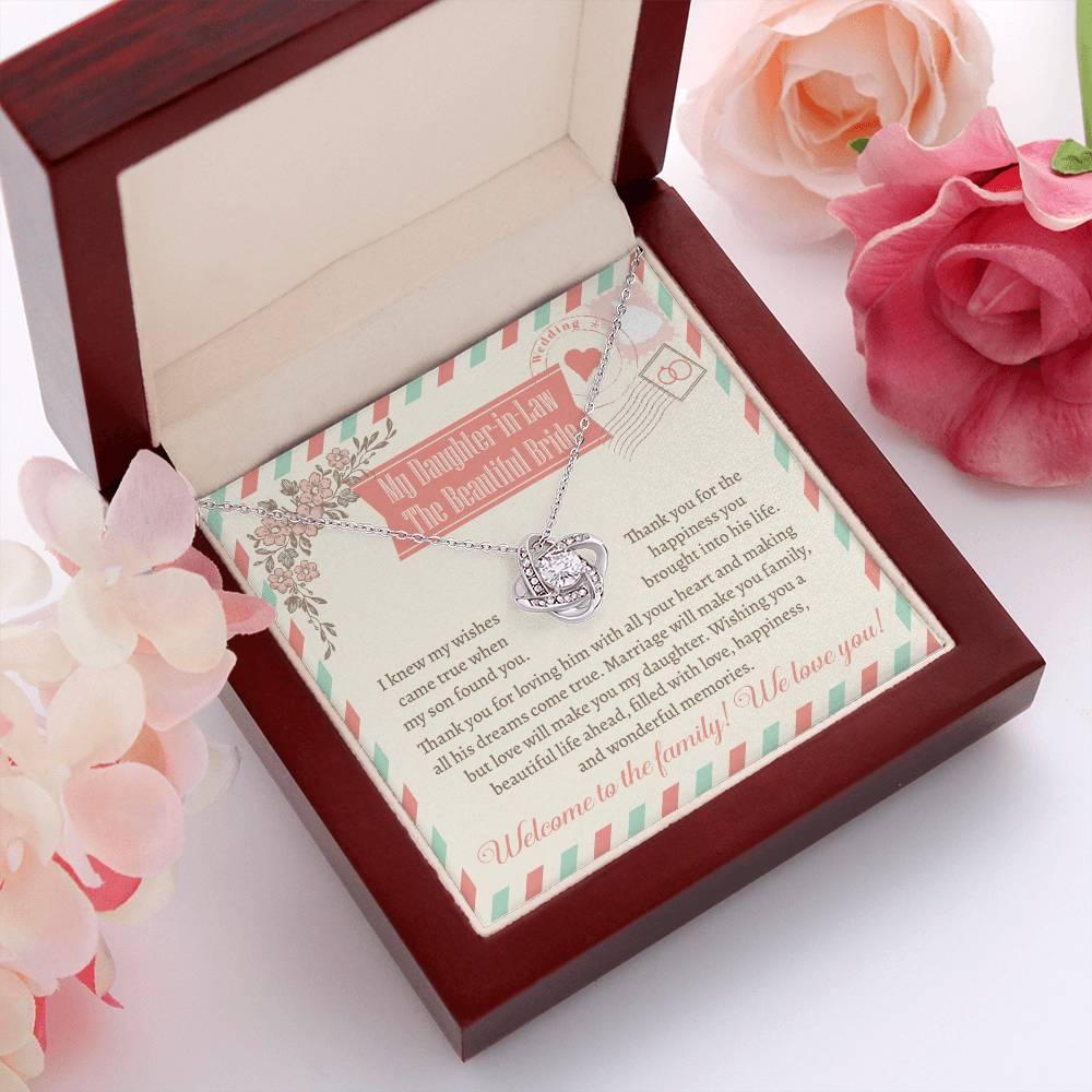 Daughter-In-Law Wedding Day Gift Welcome to the Family Love Knot Pendant Necklace - Mallard Moon Gift Shop