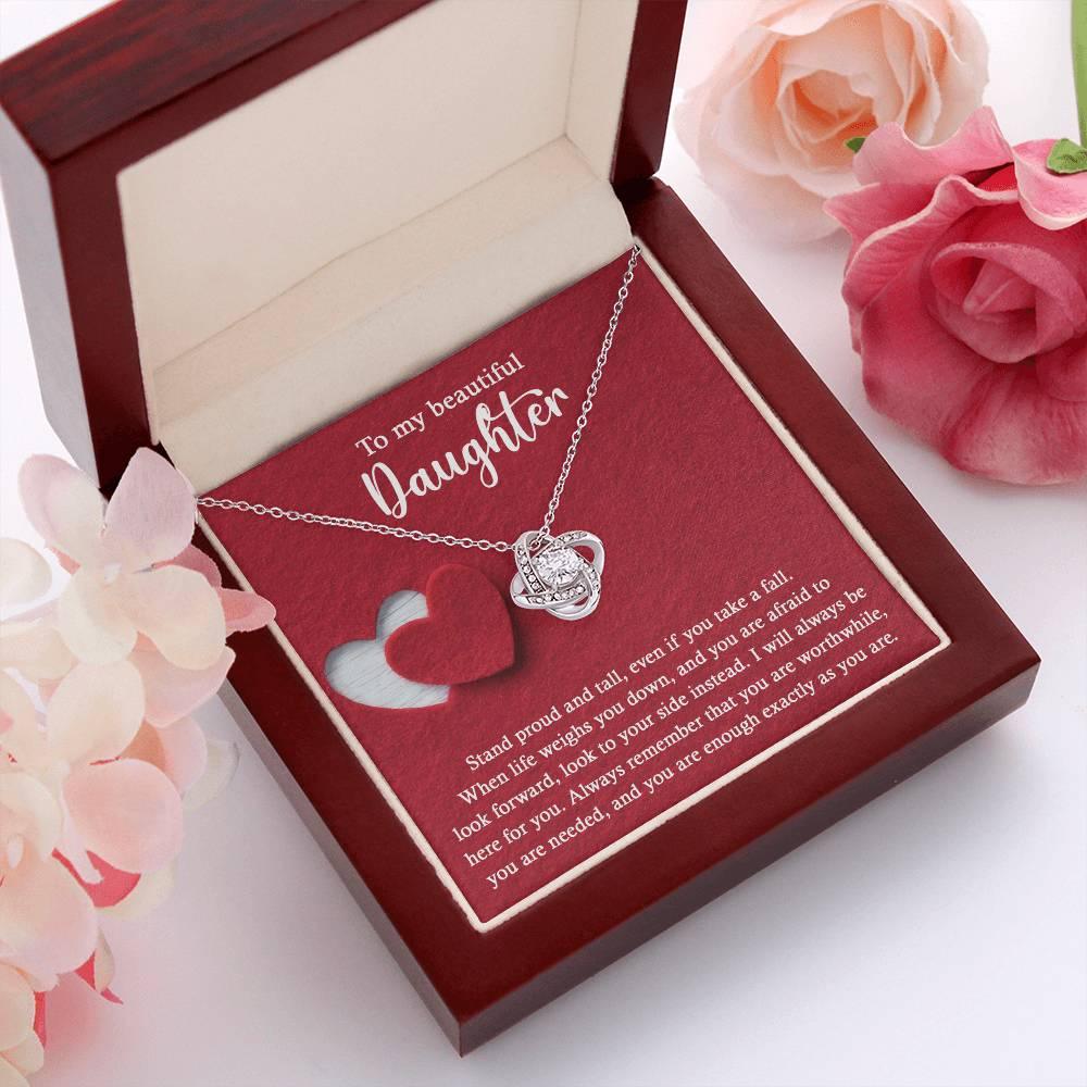 Daughter Wedding Day Gift - As You Are - Love Knot Pendant Necklace - Mallard Moon Gift Shop