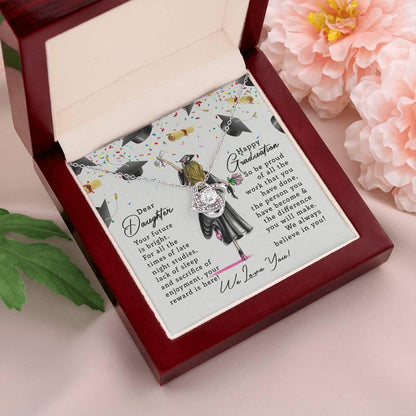 Graduation Gift for Daughter Your Future is Bright Love Knot Pendant Necklace - Mallard Moon Gift Shop
