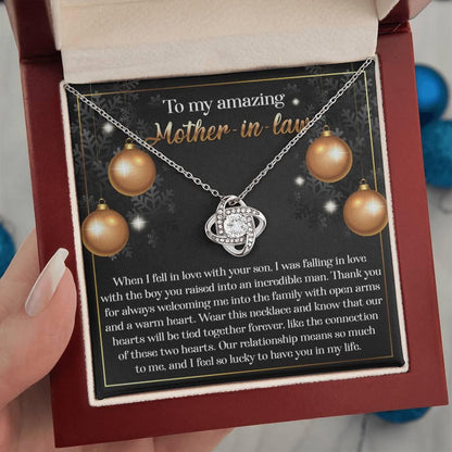 Gift for Mother-in-Law - Two Hearts - Love Knot Necklace - Mallard Moon Gift Shop