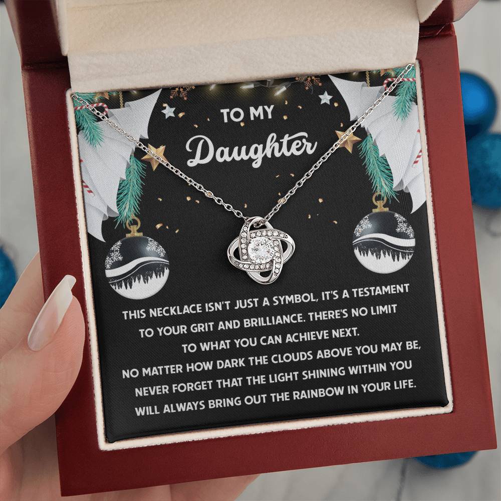 Gift for Daughter - The Rainbow - Love Knot Pendant Necklace - Mallard Moon Gift Shop