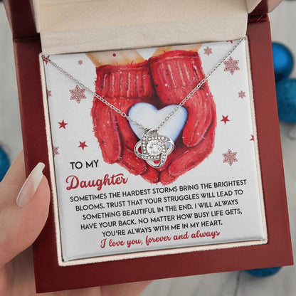 Gift for Daughter - In My Heart - Love Knot Pendant Necklace - Mallard Moon Gift Shop