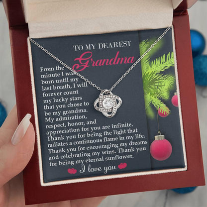 Gift for Grandma - Eternal Sunflower - Love Knot Pendant Necklace - Mallard Moon Gift Shop