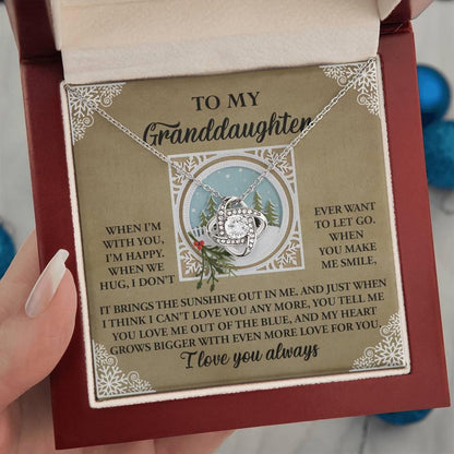 Gift for Granddaughter - Grows Bigger - Love Knot Pendant Necklace - Mallard Moon Gift Shop