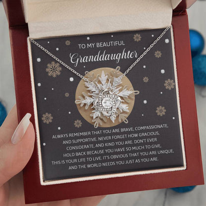 Gift for Granddaughter - As You Are - Love Knot Pendant Necklace - Mallard Moon Gift Shop