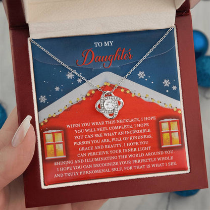 Gift for Daughter - Feel Complete - Love Knot Pendant Necklace - Mallard Moon Gift Shop