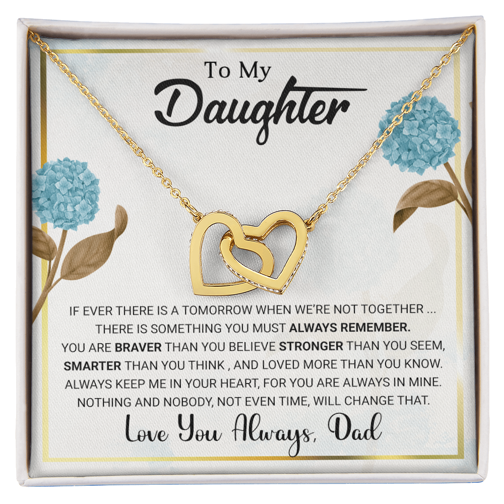 To My Daughter – Interlocking Hearts Necklace from Dad | Braver, Smarter, Stronger Message Card | Sentimental Keepsake Gift - Mallard Moon Gift Shop