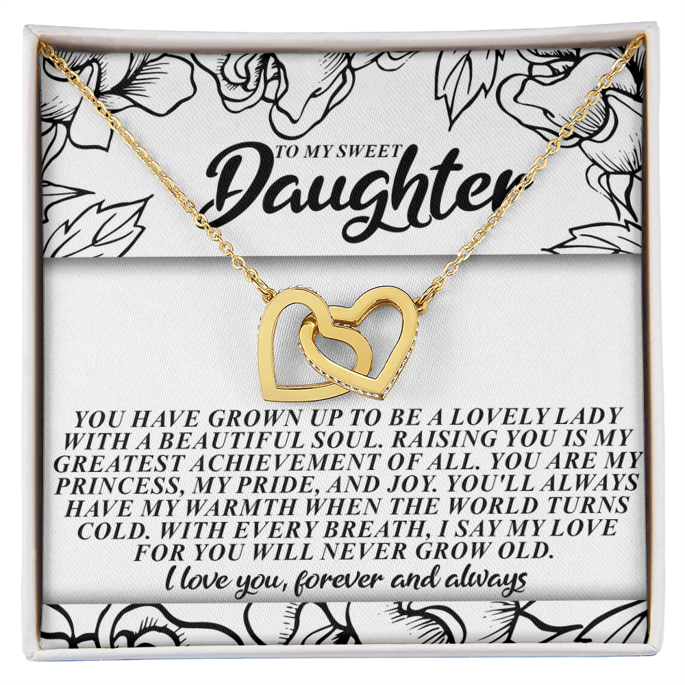 To My Sweet Daughter – You'll Always Have My Warmth When the World Turns Cold – Necklace Gift from Mom or Dad with Message Card - Mallard Moon Gift Shop