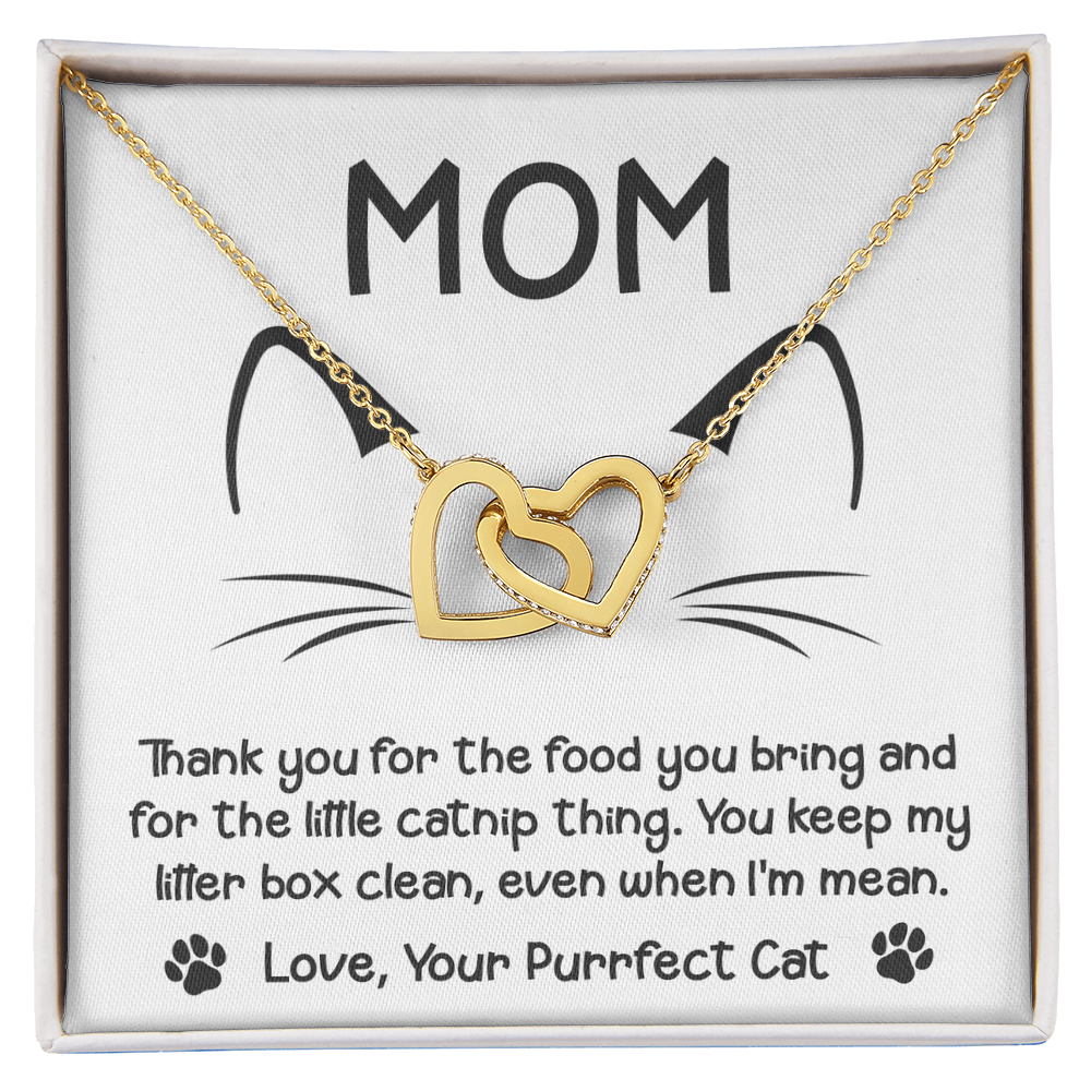 To the Cat Mom – Love, Your Purrfect Cat - Necklace with Cute Message Card - Mallard Moon Gift Shop