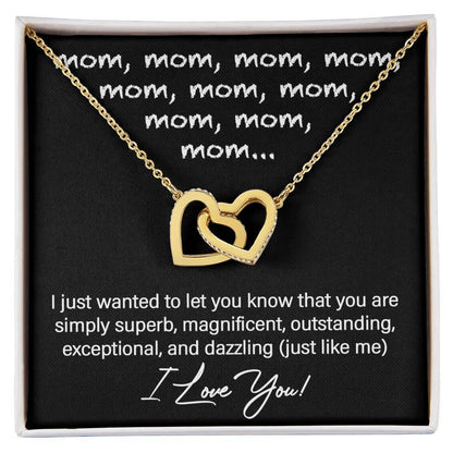 To My Mom You are Dazzling Just Like Me Interlocking Hearts Necklace - Mallard Moon Gift Shop