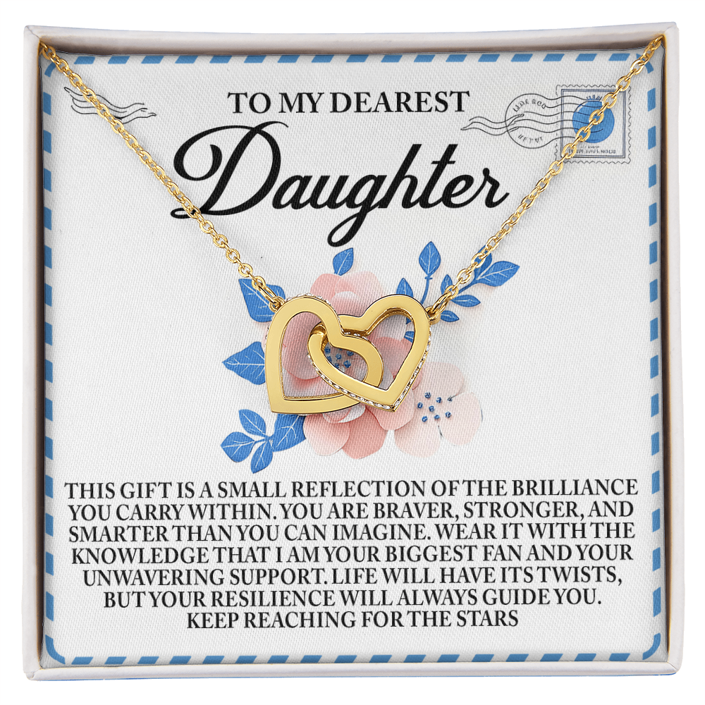 To My Dearest Daughter – Keep Reaching for the Stars - Inspirational Necklace Gift with Message Card - Mallard Moon Gift Shop