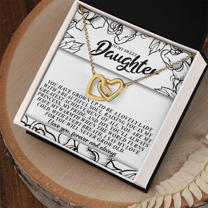 To My Sweet Daughter – You'll Always Have My Warmth When the World Turns Cold – Necklace Gift from Mom or Dad with Message Card - Mallard Moon Gift Shop