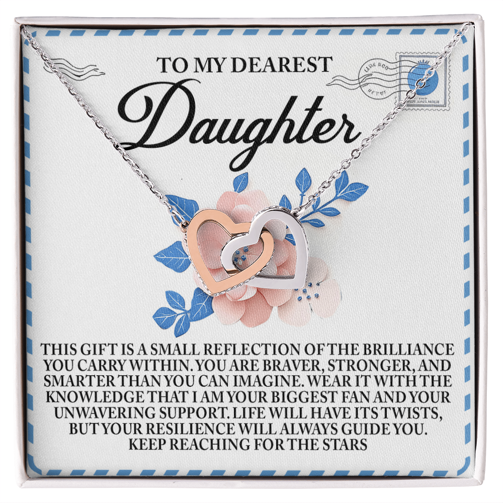 To My Dearest Daughter – Keep Reaching for the Stars - Inspirational Necklace Gift with Message Card - Mallard Moon Gift Shop