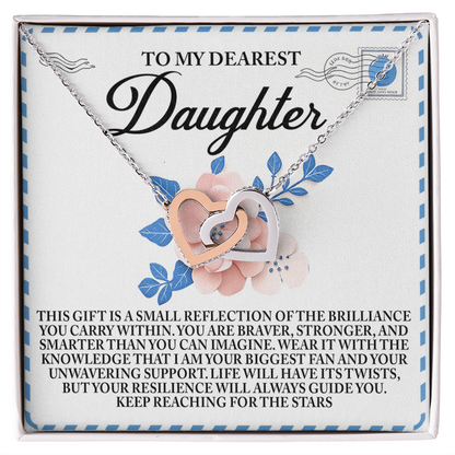 To My Dearest Daughter – Keep Reaching for the Stars - Inspirational Necklace Gift with Message Card - Mallard Moon Gift Shop
