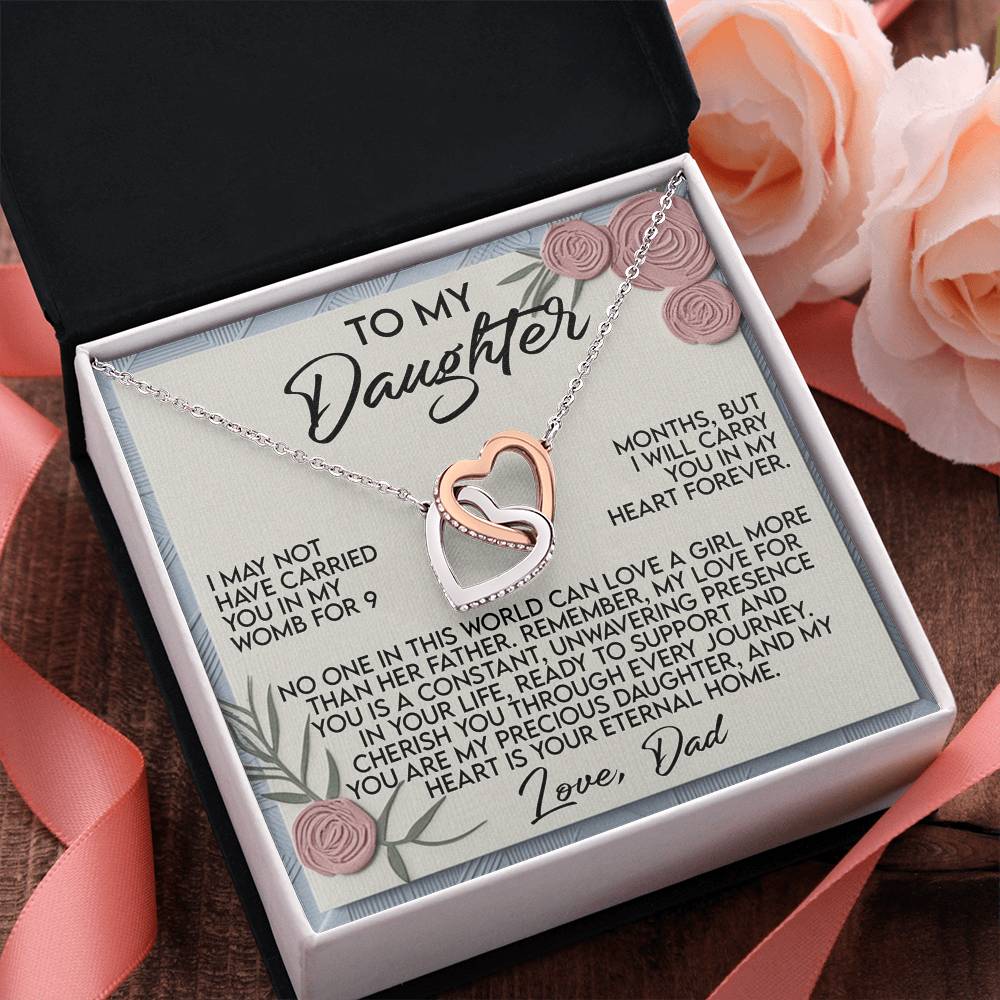 Daughter Gift - I Will Carry You in My Heart Forever - Interlocking Hearts Necklace: - Mallard Moon Gift Shop