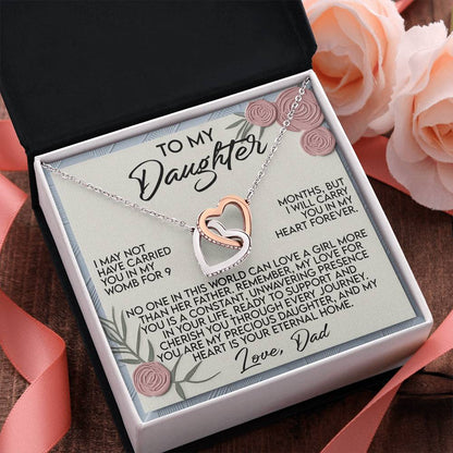 Daughter Gift - I Will Carry You in My Heart Forever - Interlocking Hearts Necklace: - Mallard Moon Gift Shop