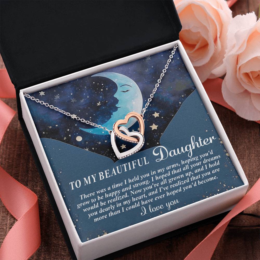 To My Daughter - Always in My Heart Interlocking Hearts Necklace - Mallard Moon Gift Shop