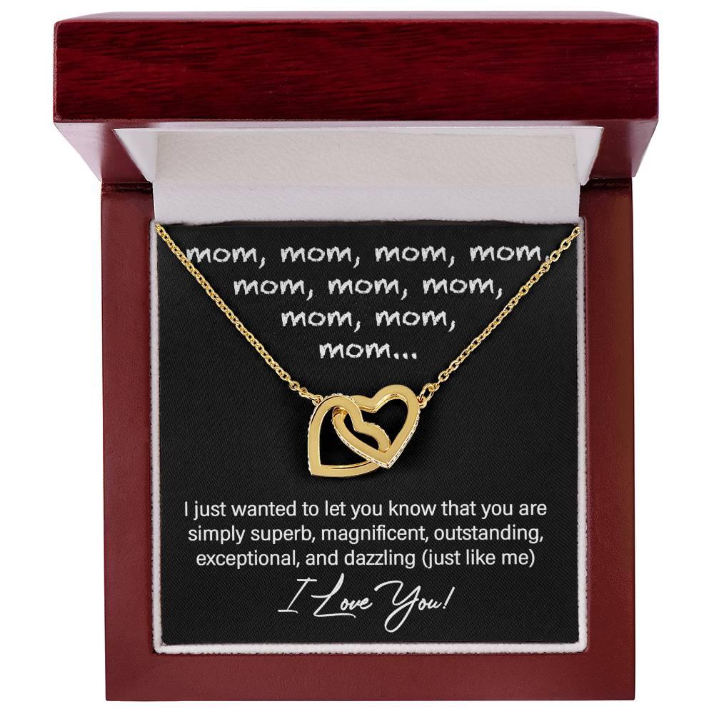 To My Mom You are Dazzling Just Like Me Interlocking Hearts Necklace - Mallard Moon Gift Shop