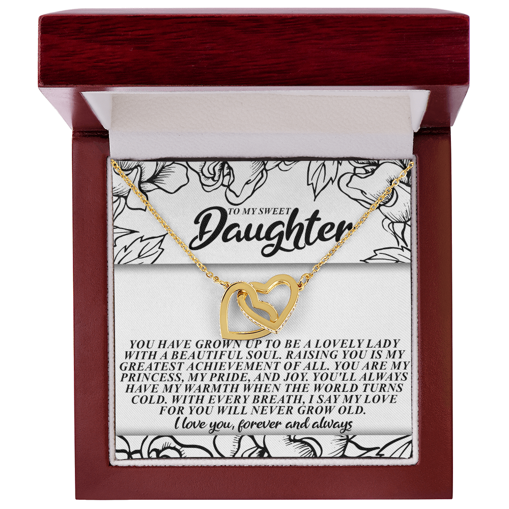 To My Sweet Daughter – You'll Always Have My Warmth When the World Turns Cold – Necklace Gift from Mom or Dad with Message Card - Mallard Moon Gift Shop