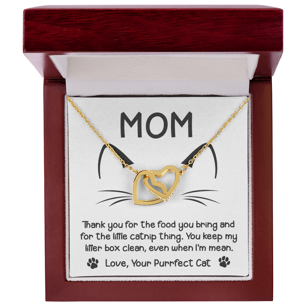 To the Cat Mom – Love, Your Purrfect Cat - Necklace with Cute Message Card - Mallard Moon Gift Shop