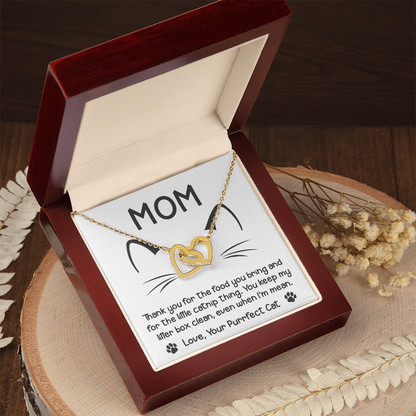 To the Cat Mom – Love, Your Purrfect Cat - Necklace with Cute Message Card - Mallard Moon Gift Shop