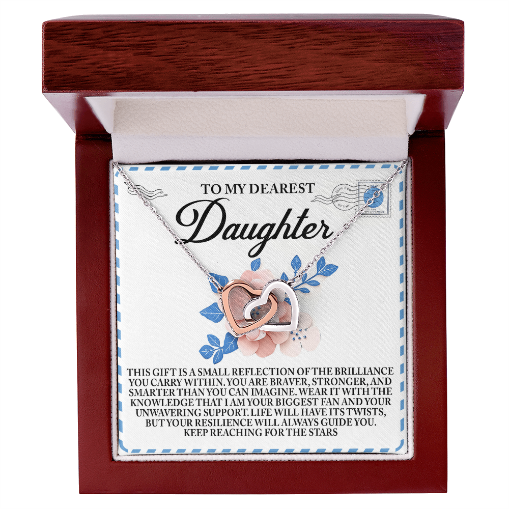 To My Dearest Daughter – Keep Reaching for the Stars - Inspirational Necklace Gift with Message Card - Mallard Moon Gift Shop