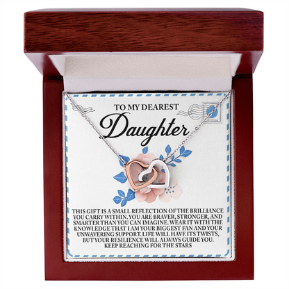 To My Dearest Daughter – Keep Reaching for the Stars - Inspirational Necklace Gift with Message Card - Mallard Moon Gift Shop