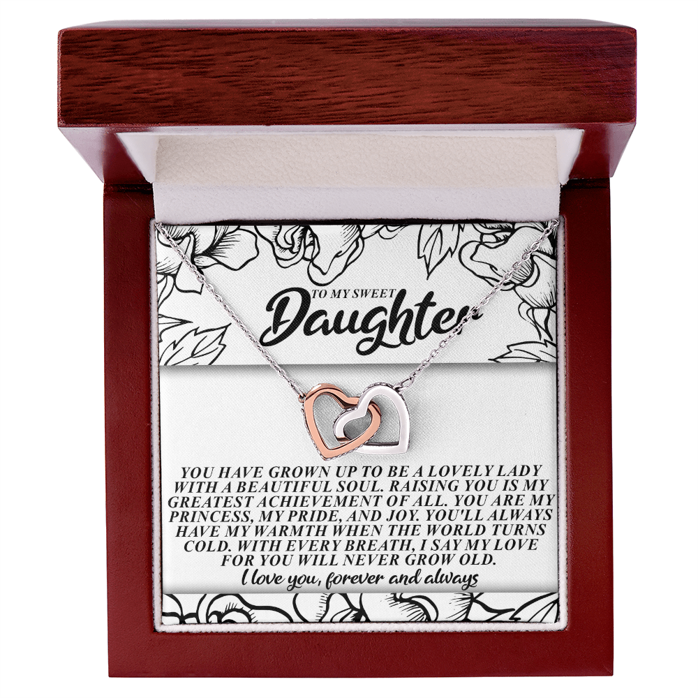 To My Sweet Daughter – You'll Always Have My Warmth When the World Turns Cold – Necklace Gift from Mom or Dad with Message Card - Mallard Moon Gift Shop