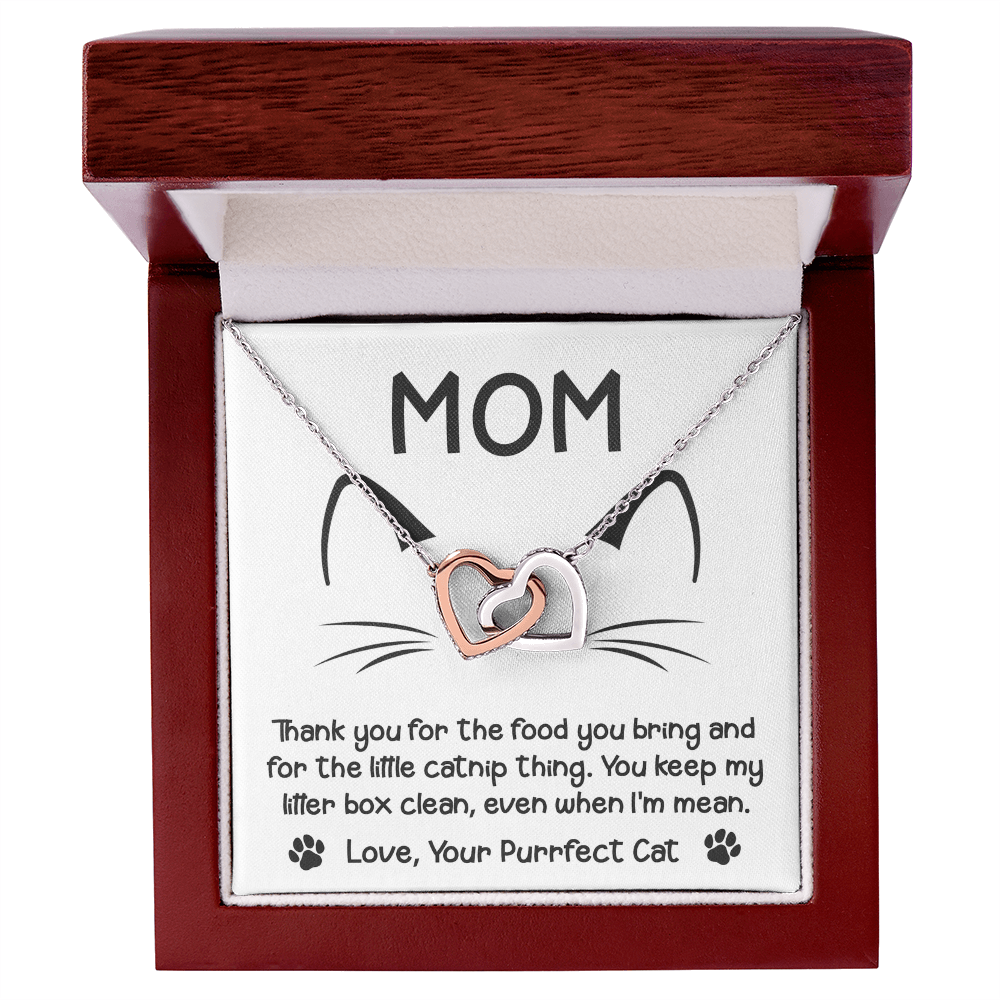 To the Cat Mom – Love, Your Purrfect Cat - Necklace with Cute Message Card - Mallard Moon Gift Shop