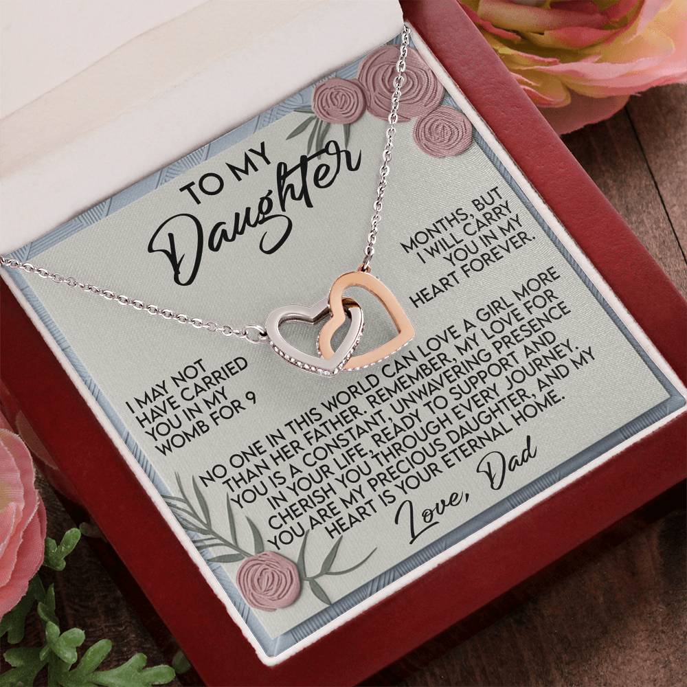 Daughter Gift - I Will Carry You in My Heart Forever - Interlocking Hearts Necklace: - Mallard Moon Gift Shop