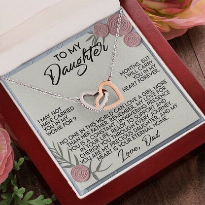 Daughter Gift - I Will Carry You in My Heart Forever - Interlocking Hearts Necklace: - Mallard Moon Gift Shop