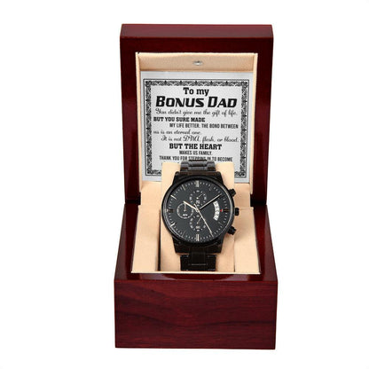 Bonus Dad Chronograph Watch - The Heart Makes Us Family Father's Day, Birthday Gift - Mallard Moon Gift Shop