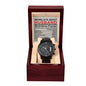 Husband Gift -Nutrition Facts - Black Chronograph Watch - Mallard Moon Gift Shop