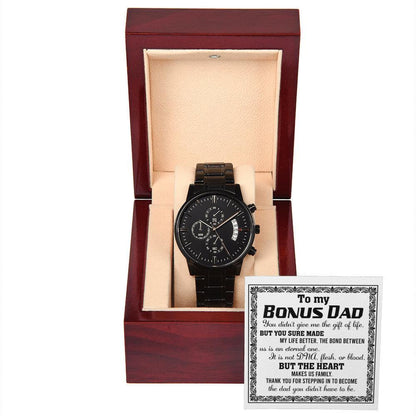 Bonus Dad Chronograph Watch - The Heart Makes Us Family Father's Day, Birthday Gift - Mallard Moon Gift Shop