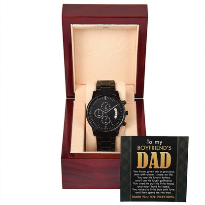 Boyfriend's Dad Chronograph Wrist Watch You Gave Me A Gracious Man Father's Day Birthday Gift - Mallard Moon Gift Shop