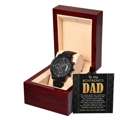 Boyfriend's Dad Chronograph Wrist Watch You Gave Me A Gracious Man Father's Day Birthday Gift - Mallard Moon Gift Shop