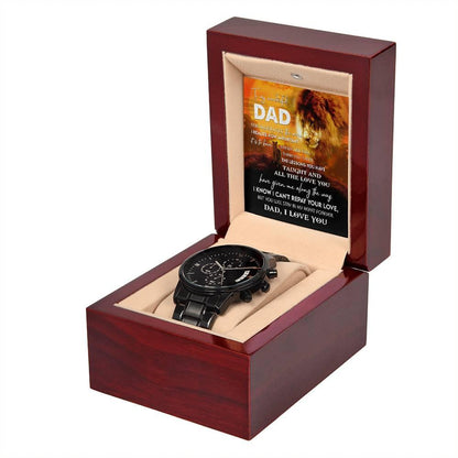 Dad Gift - Repay Your Love- Black Chronograph Watch - Mallard Moon Gift Shop